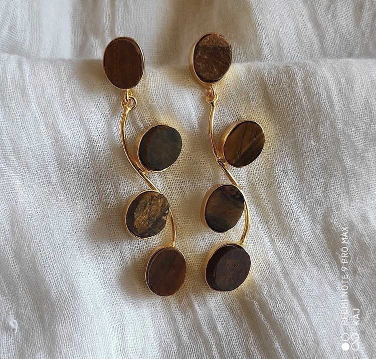 Contemporary Natural Stone Earrings