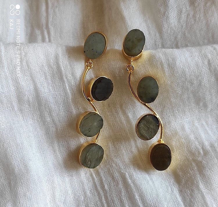 Contemporary Natural Stone Earrings