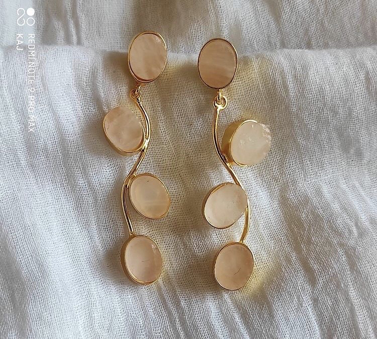 Contemporary Natural Stone Earrings
