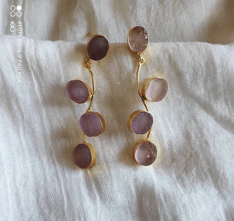 Contemporary Natural Stone Earrings