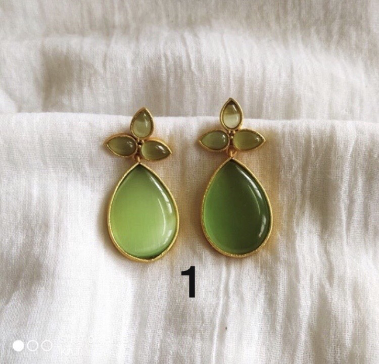 Semi Precious Drop Earrings