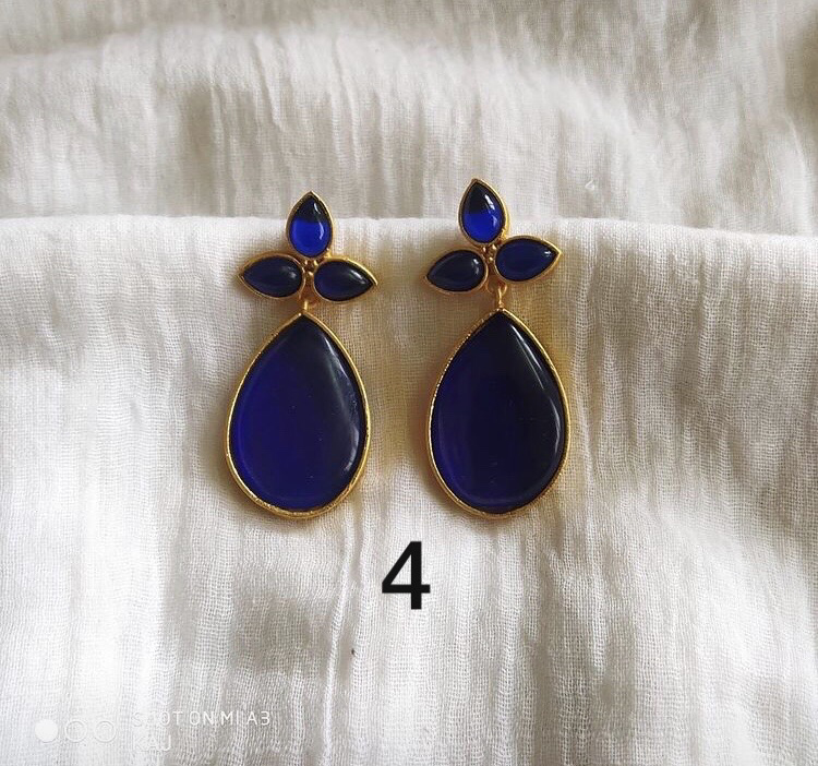 Semi Precious Drop Earrings