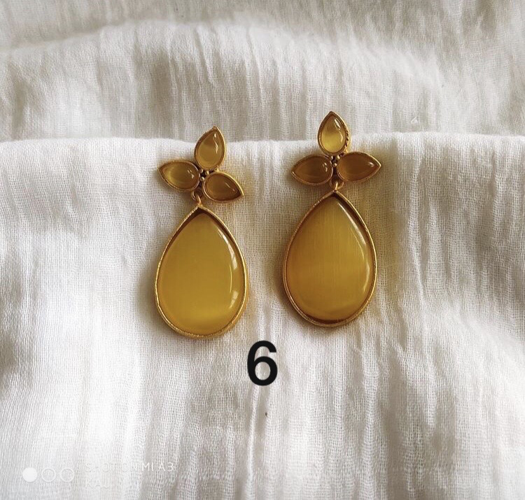 Semi Precious Drop Earrings