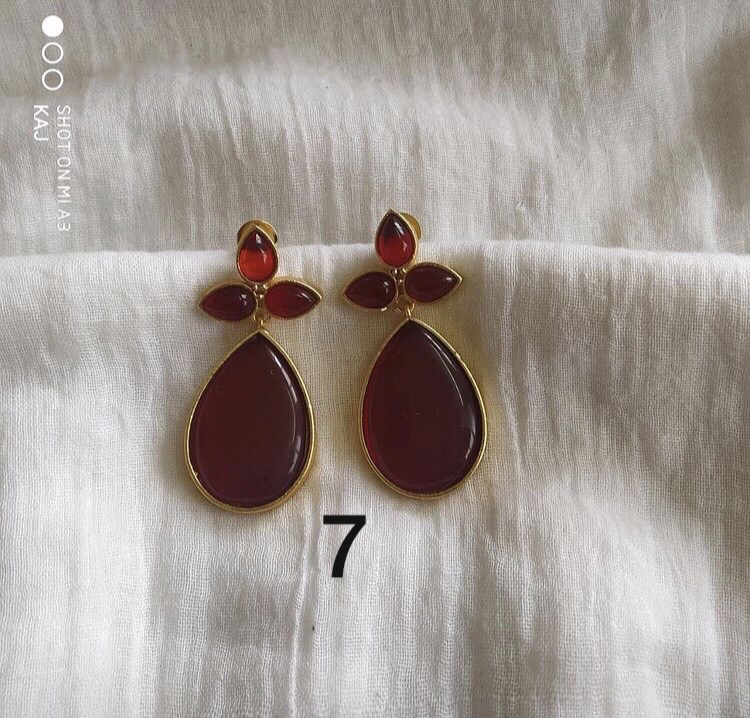 Semi Precious Drop Earrings