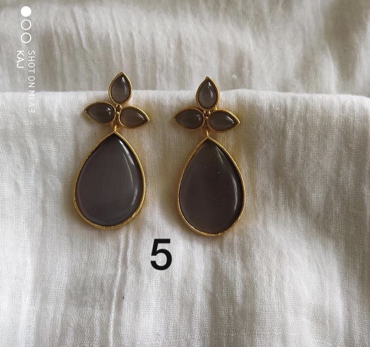 Semi Precious Drop Earrings