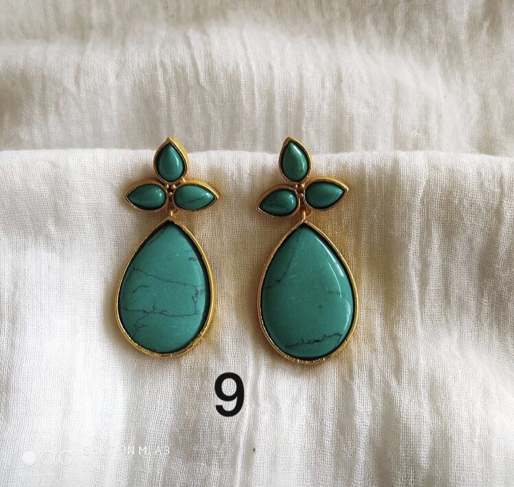 Semi Precious Drop Earrings
