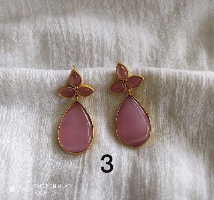 Semi Precious Drop Earrings