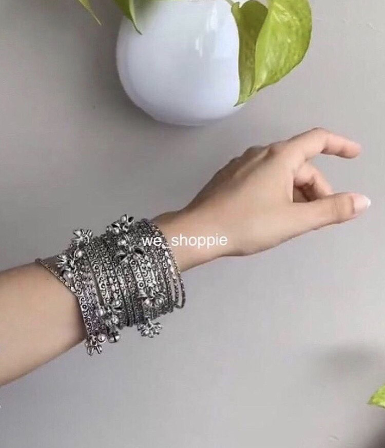 Amitha’s Oxidized Ghungroo Bangles