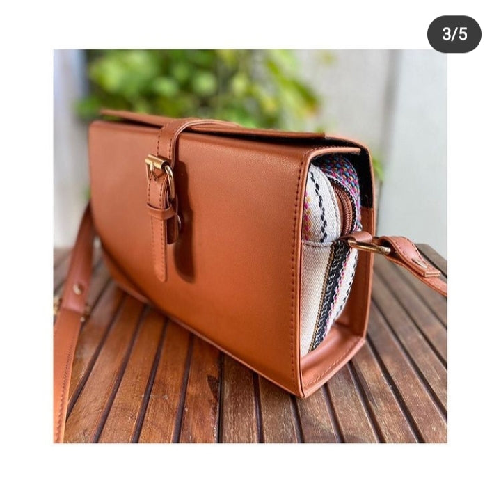 Jacquard Fabric Sling Bags