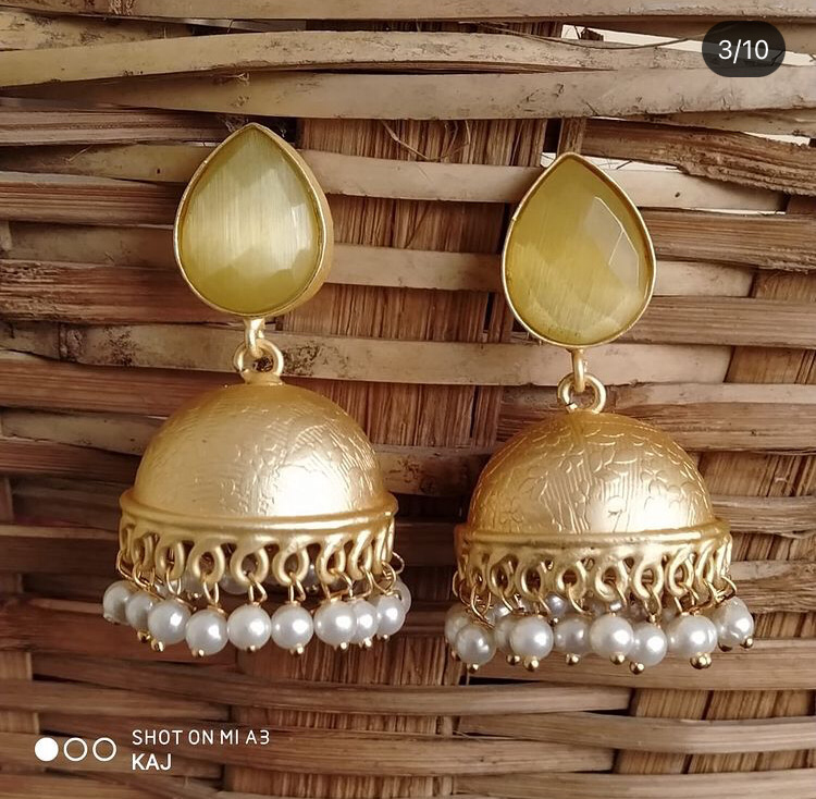 Precious Stone Jhumkas