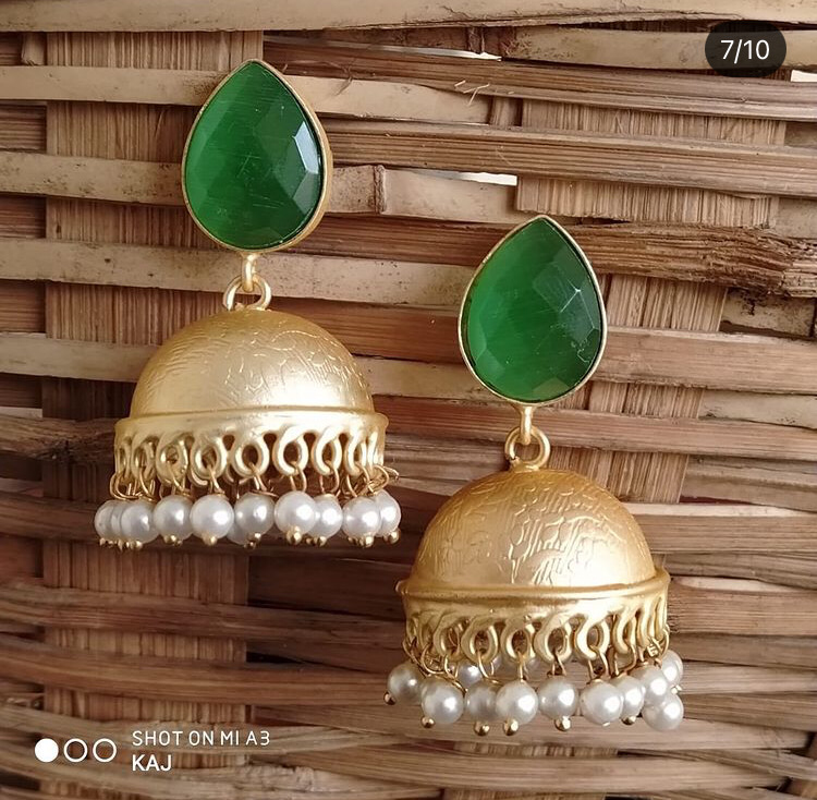 Precious Stone Jhumkas