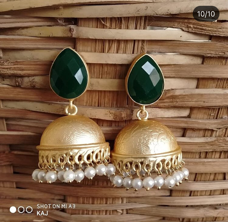 Precious Stone Jhumkas