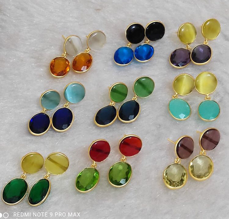 Glass Stone Mingle Earrings