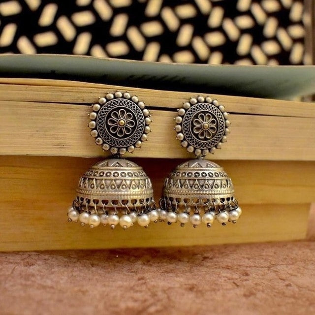 Ahaana's Silver look-alike Jhumkas