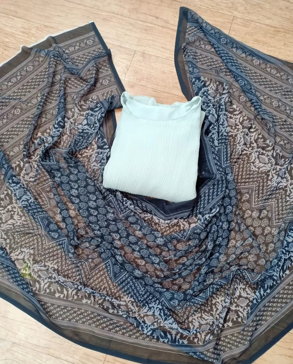 Sai Pallavi Inspired Gown With Digital Print Duppatta