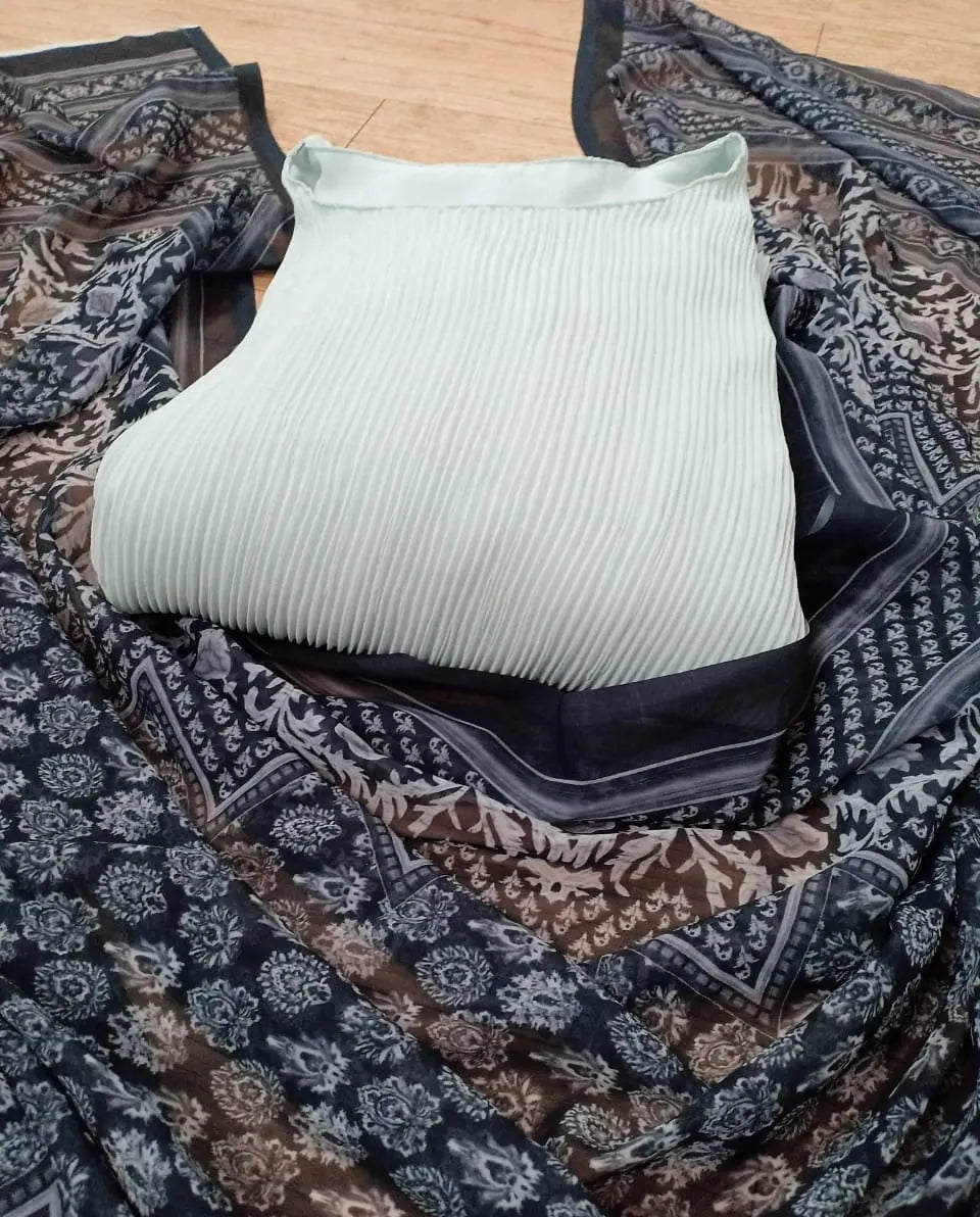 Sai Pallavi Inspired Gown With Digital Print Duppatta