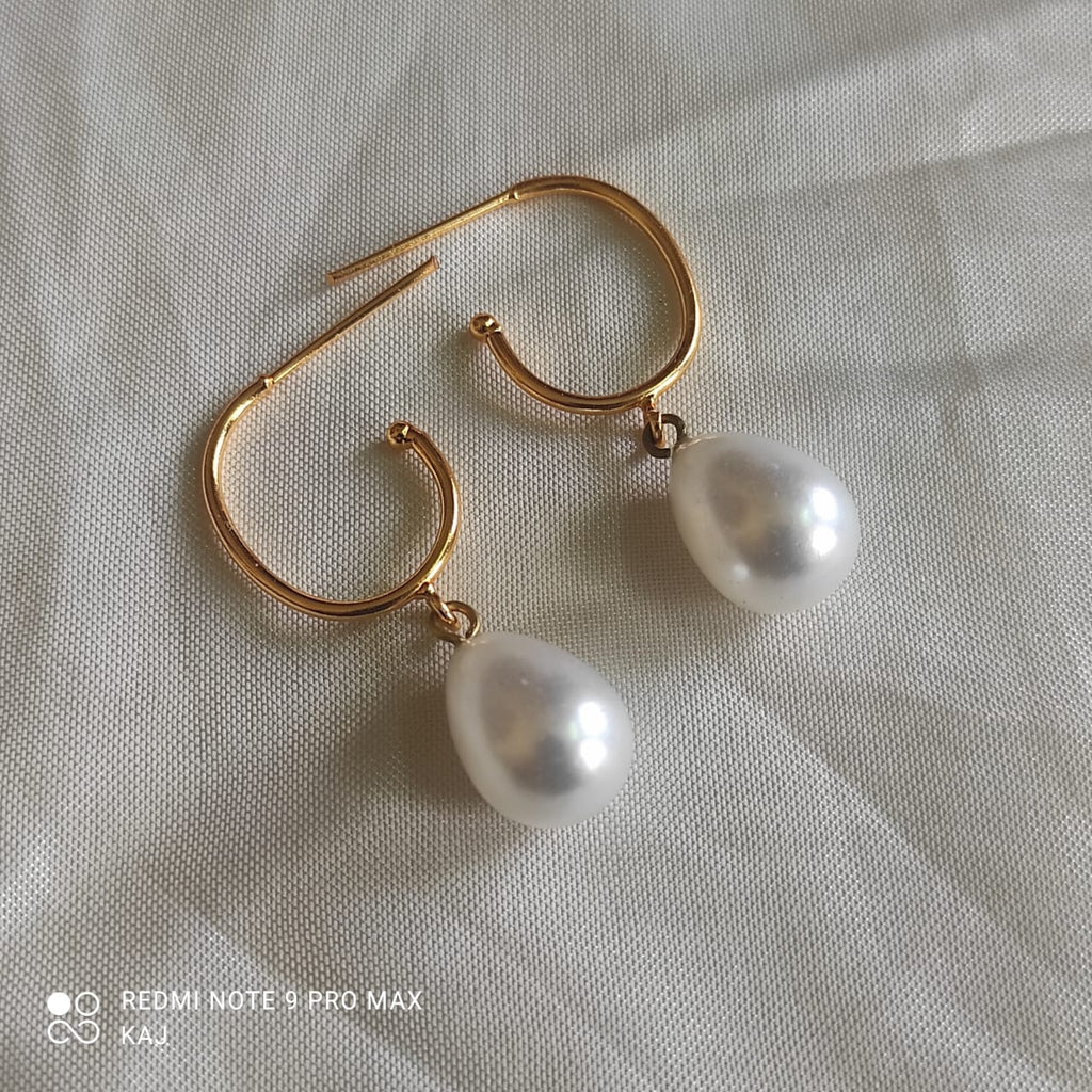 Real Sea Shell Pearl Earrings