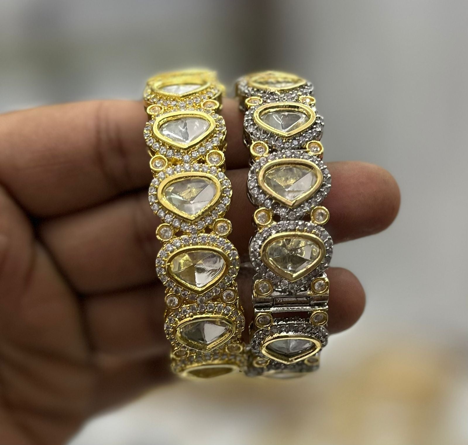 Silver Polki Openable Kada