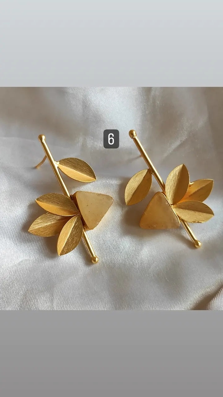 Matte Gold Contemporary Studs