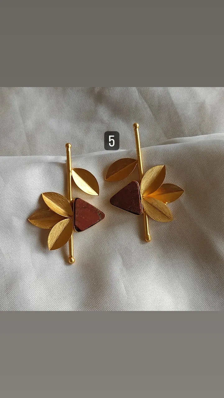Matte Gold Contemporary Studs