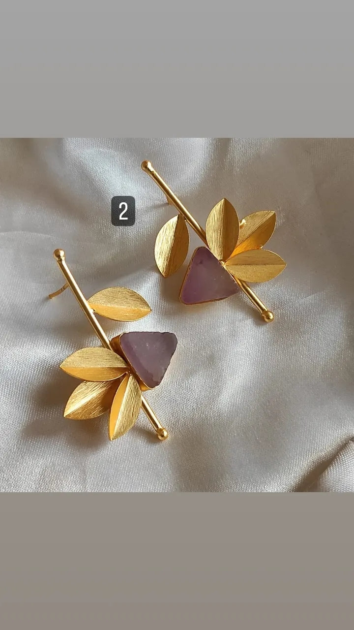 Matte Gold Contemporary Studs