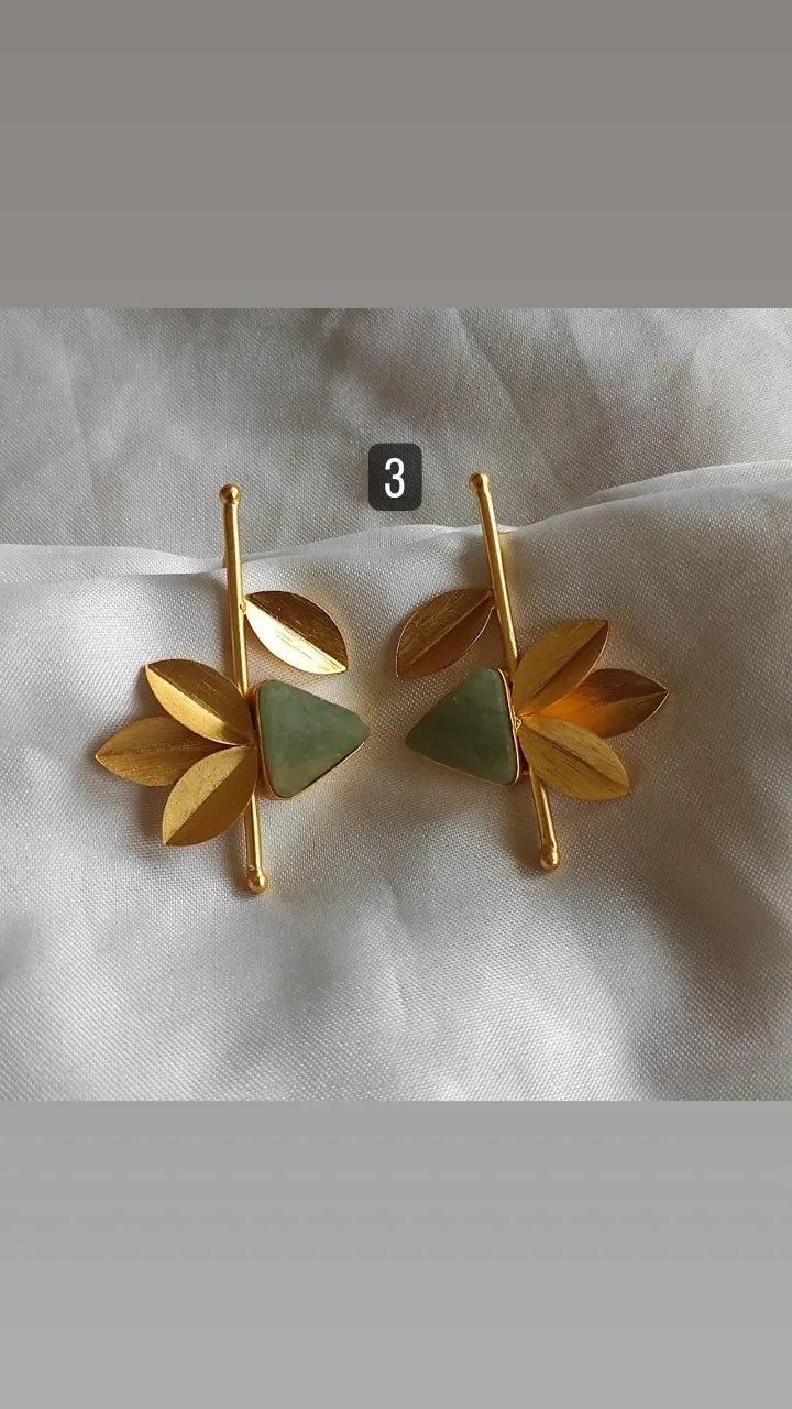 Matte Gold Contemporary Studs