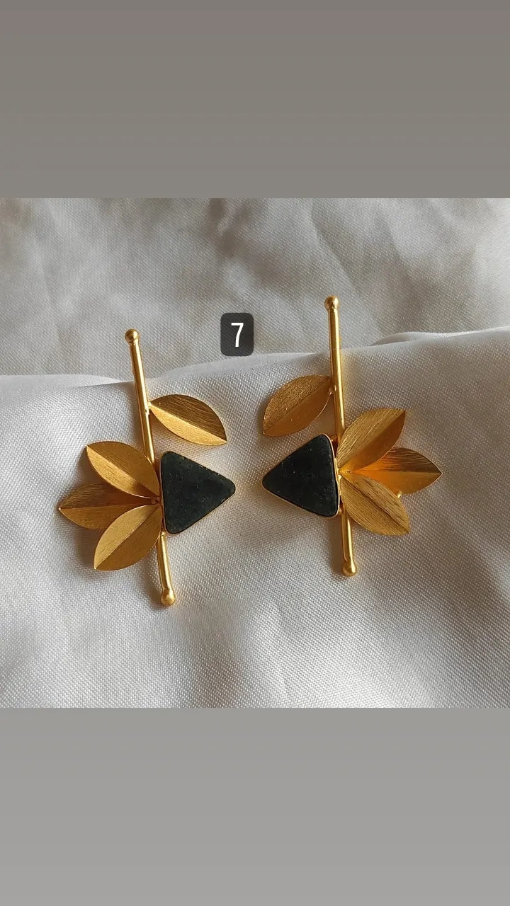 Matte Gold Contemporary Studs