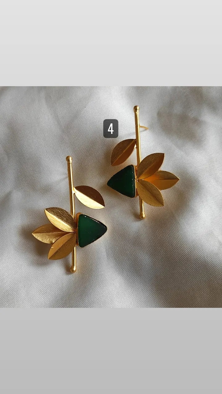 Matte Gold Contemporary Studs