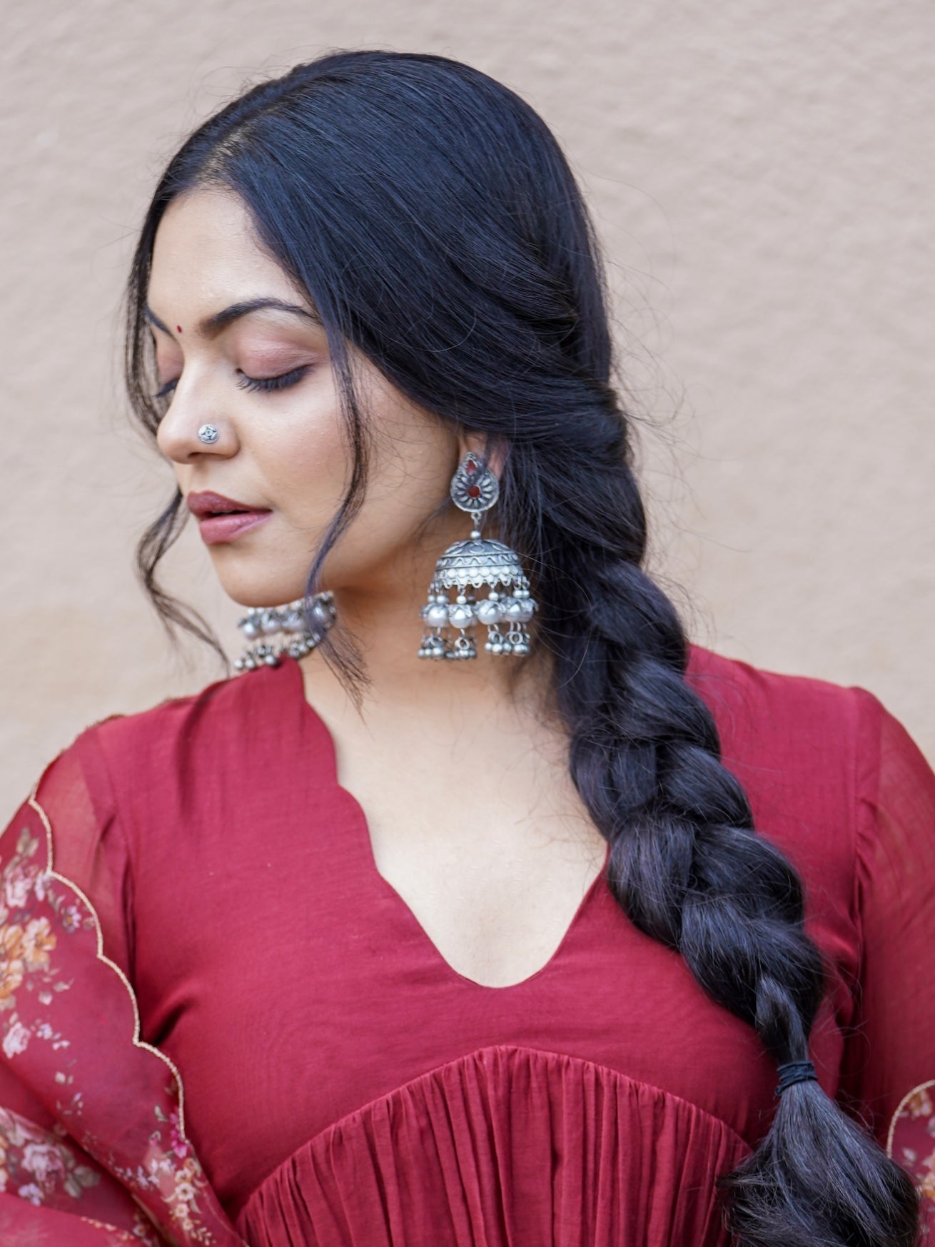 Ahaana's Black Polish Jhumka