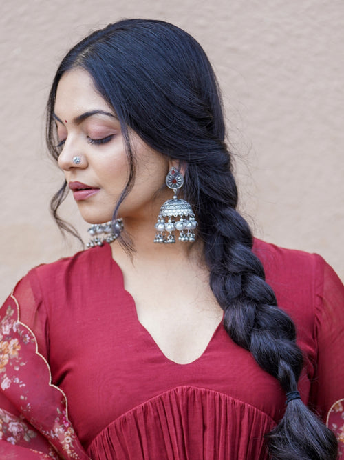 Ahaana's Black Polish Jhumka