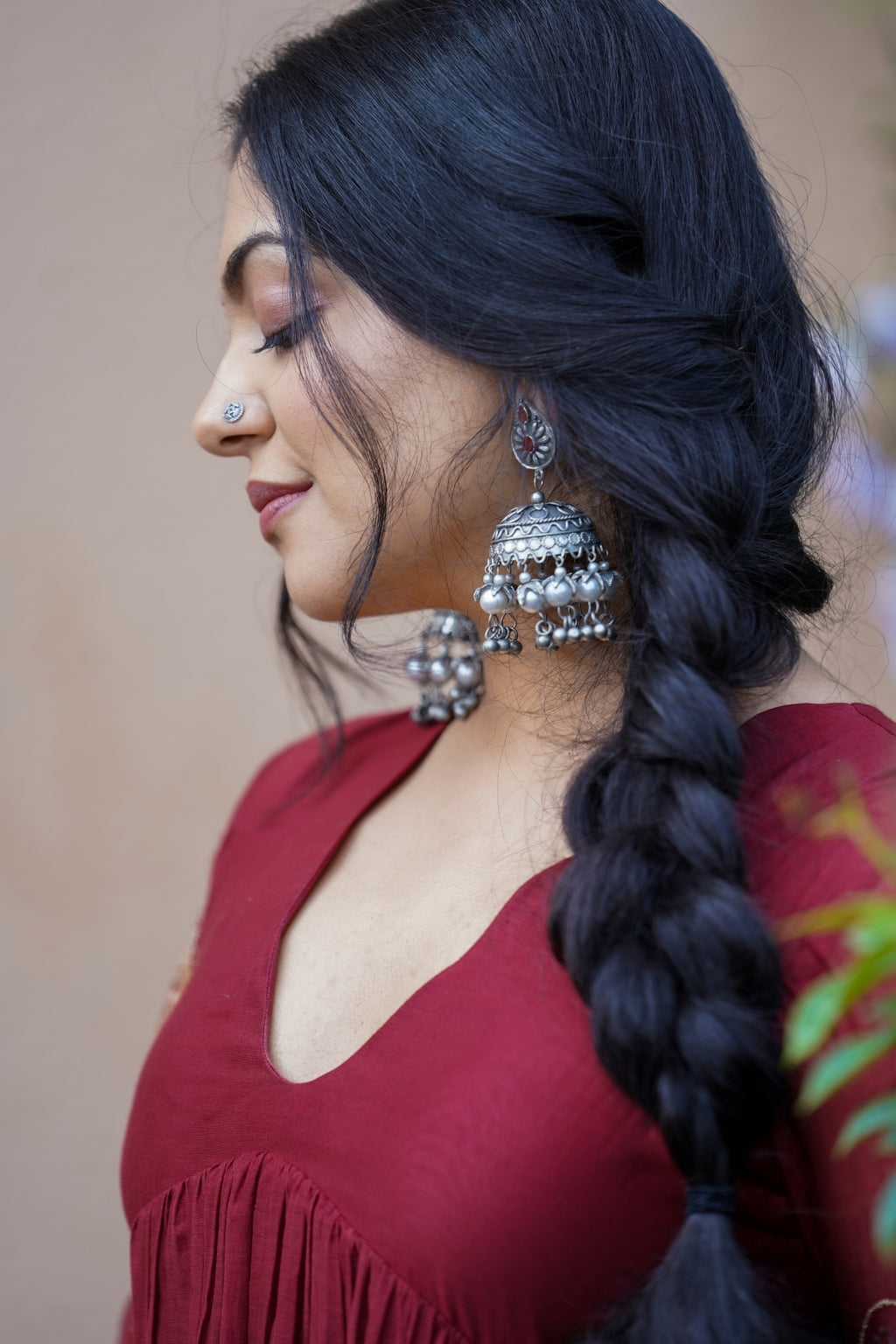 Ahaana's Black Polish Jhumka