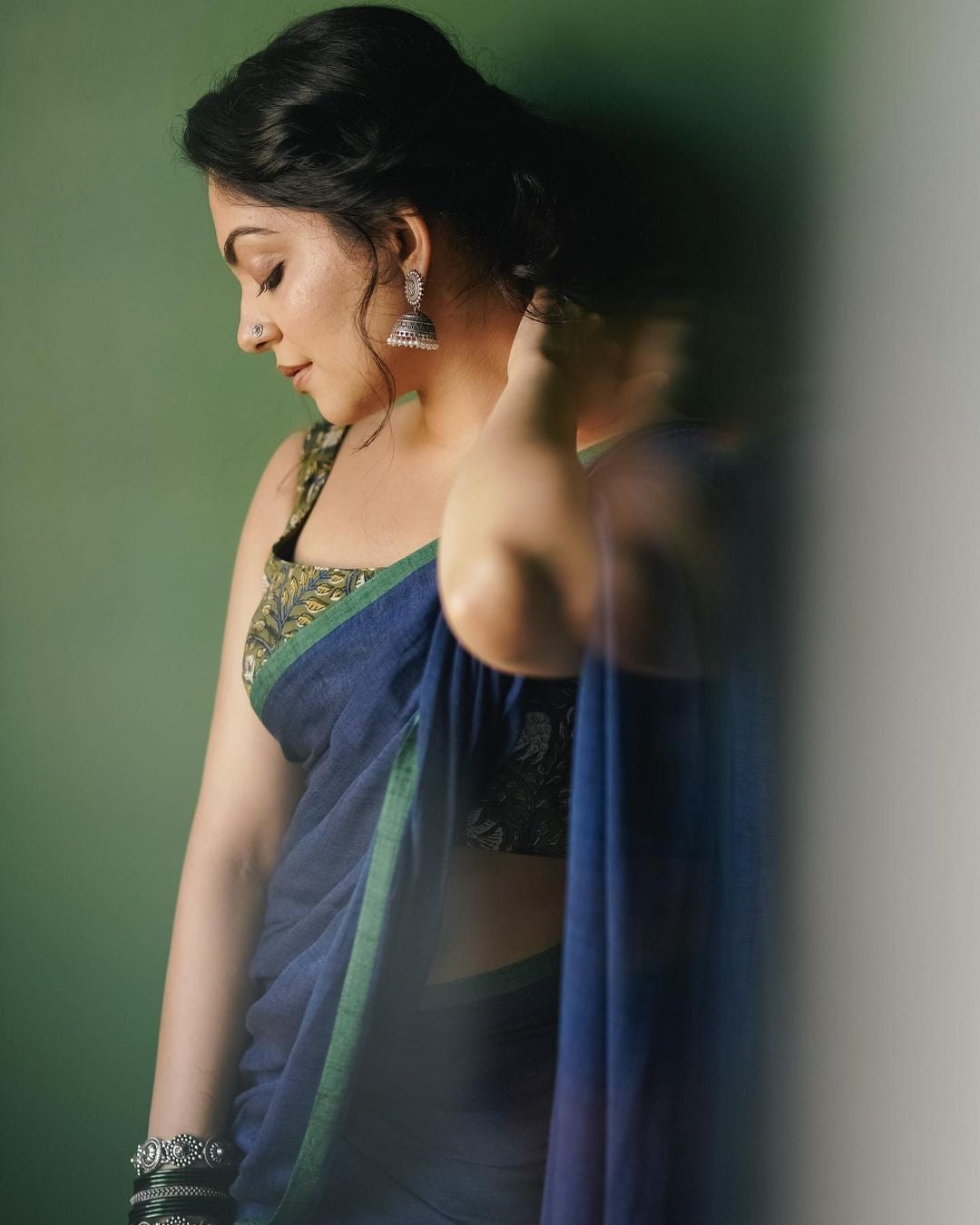 Ahaana's Silver look-alike Jhumkas