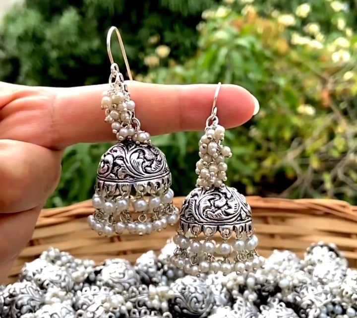 Pearl Hook Jhumkas