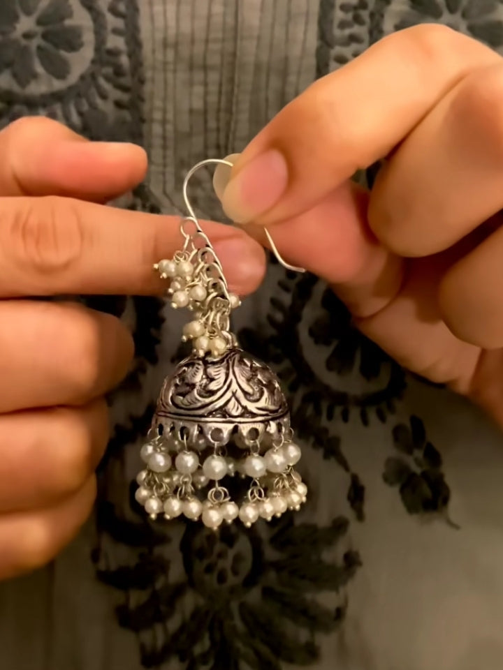 Pearl Hook Jhumkas