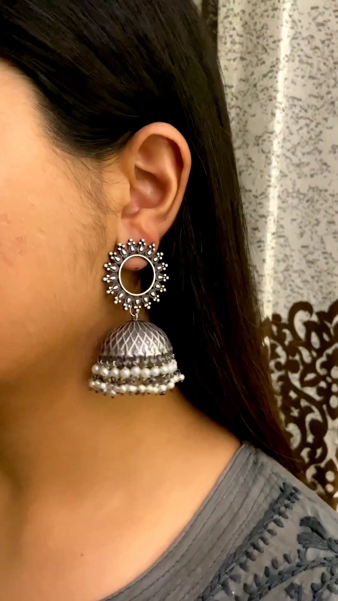 Silver Look-alike Jhumbo Jhumkas