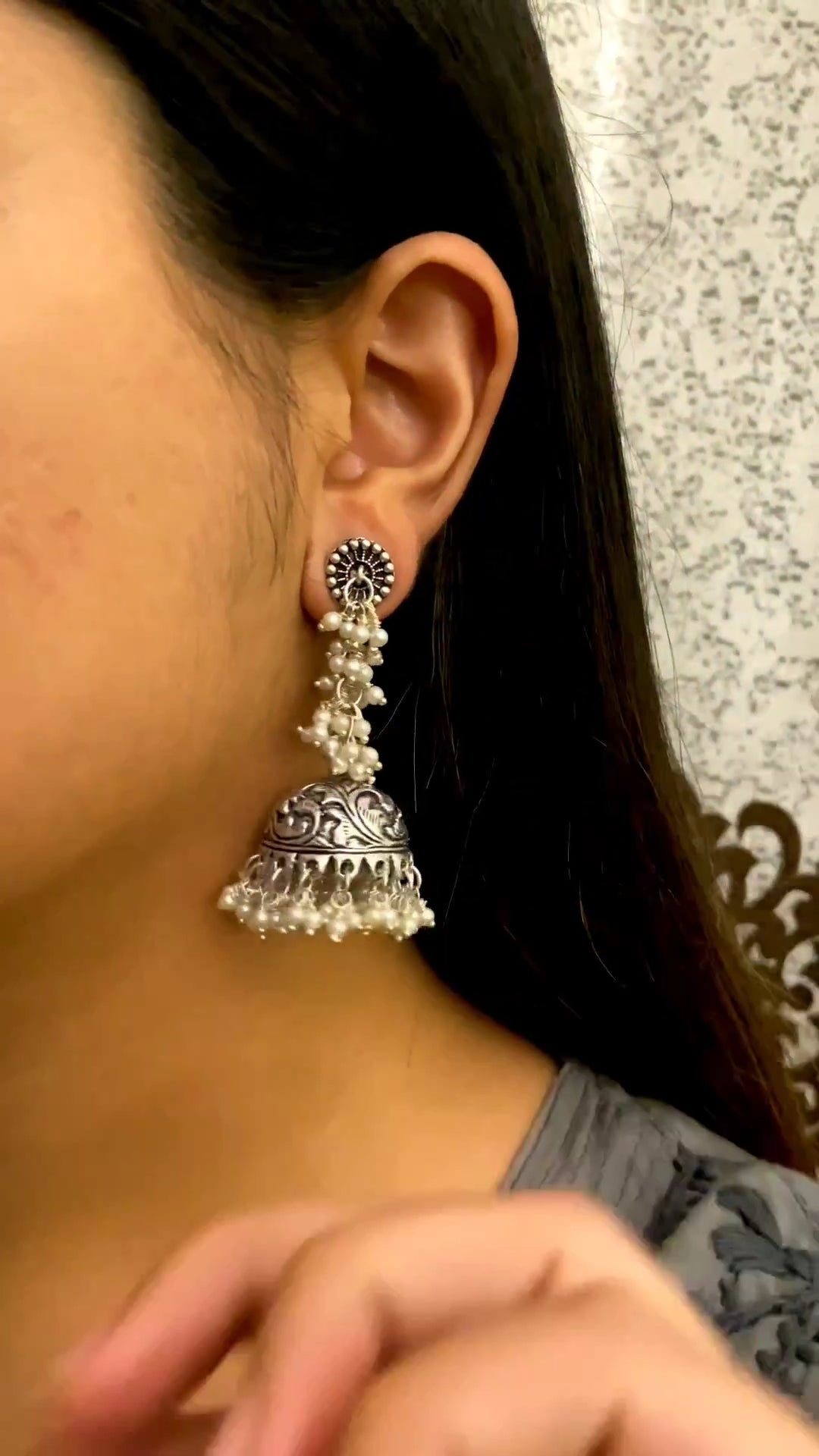 Pearl Hanging Jhumka