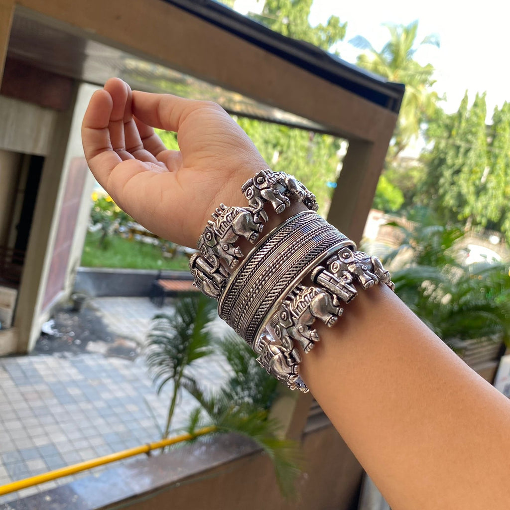 Ahaana's Elephant Bangles (Set Of 4)