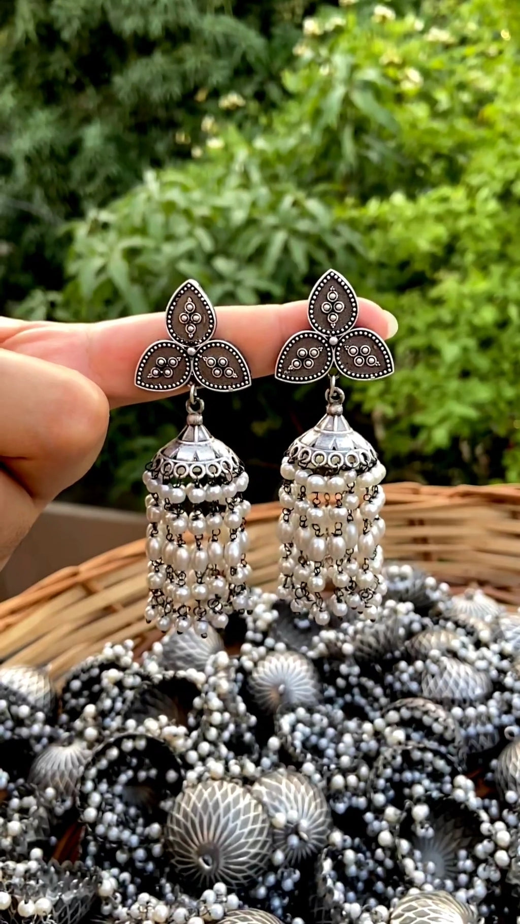 Silver Look-alike Waterfall Earrings