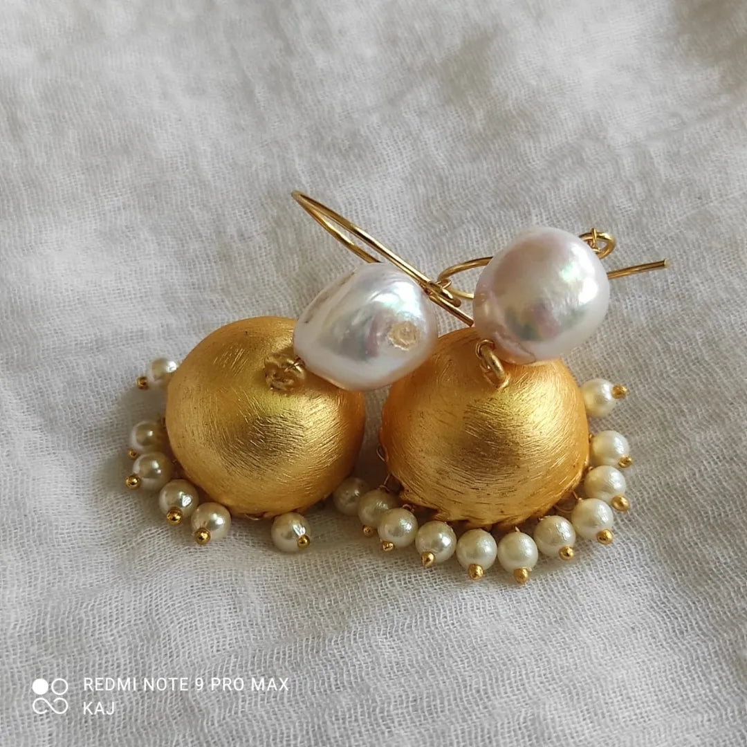 Matte Gold Hook Jhumkas