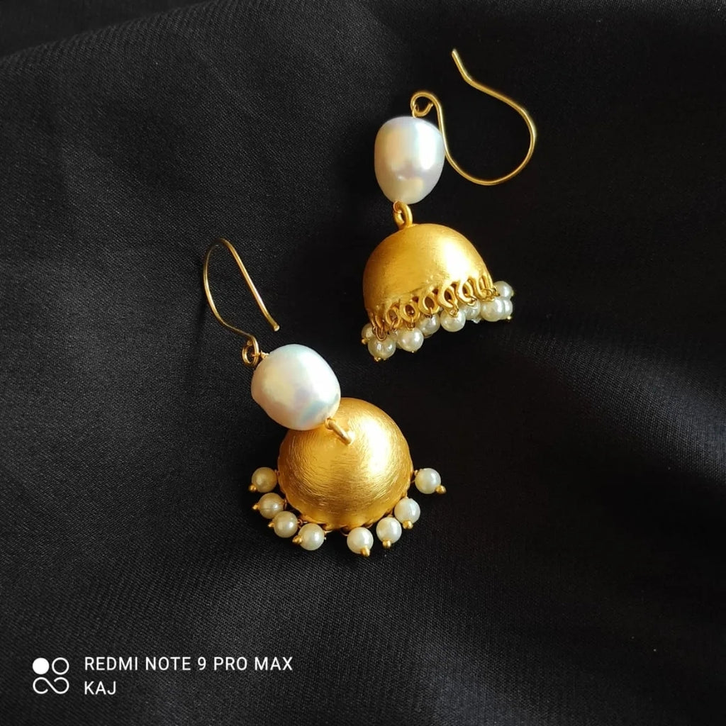 Matte Gold Hook Jhumkas