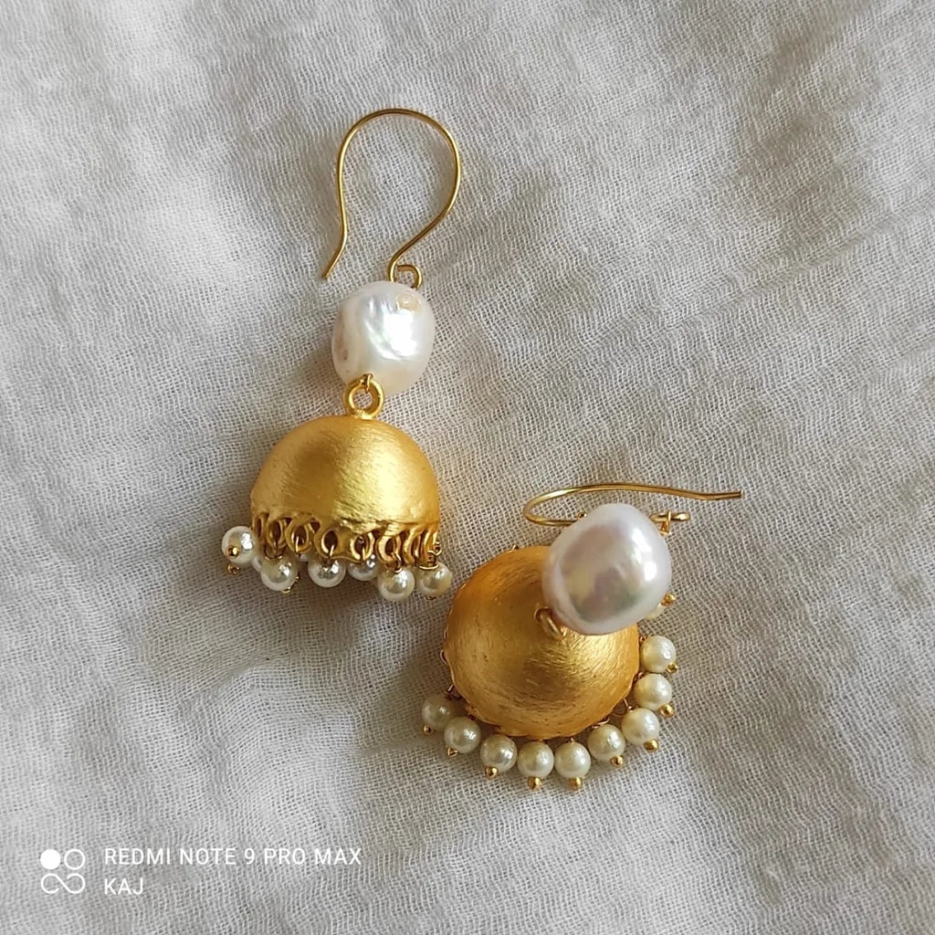 Matte Gold Hook Jhumkas