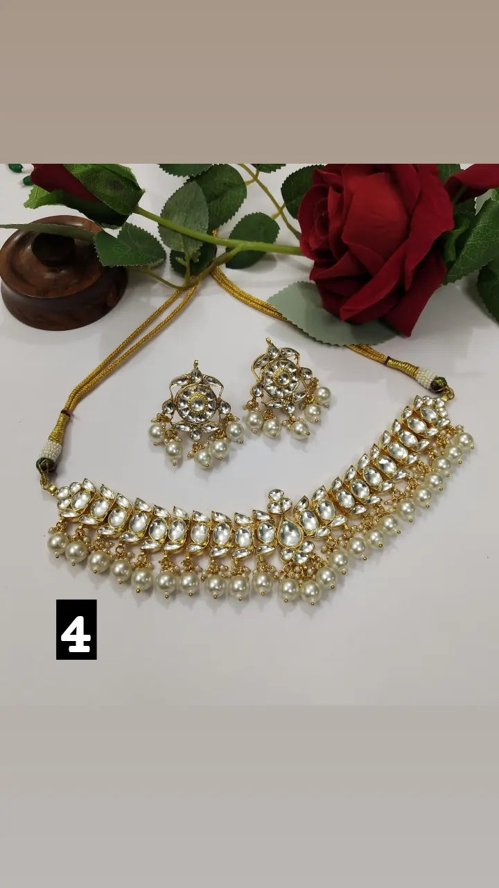 Ahmedabadi Polki Kundan Color Drop Chokerset