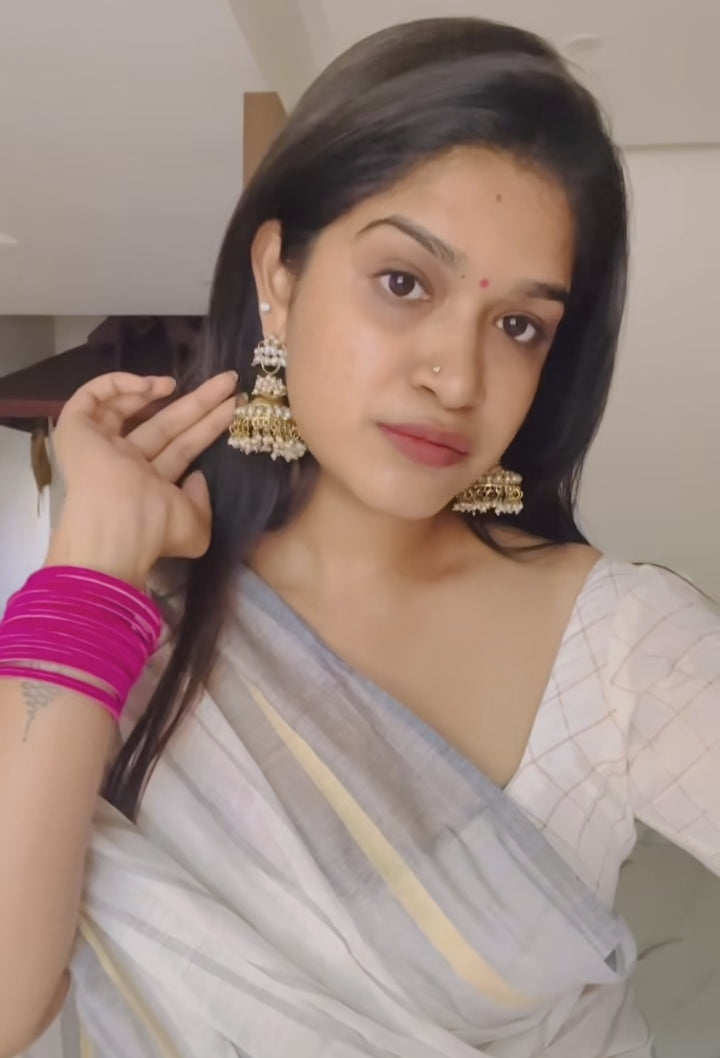 Pearl Cluster Golden Jhumkas