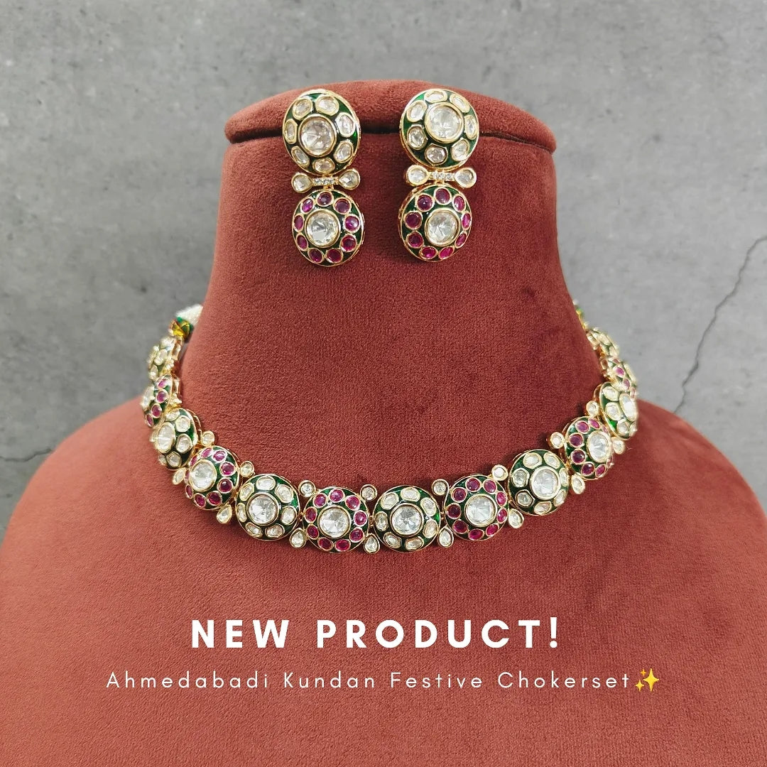 Ahmedabadi Kundan Festive Chokerset