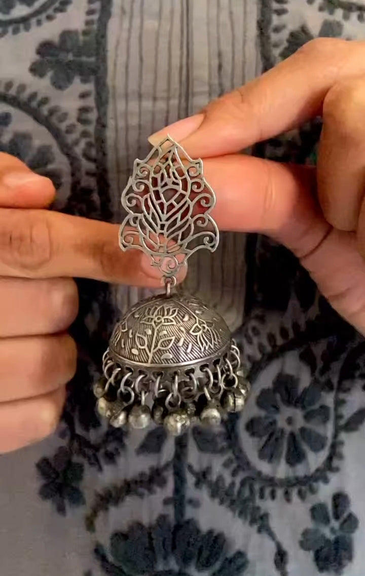 Silver Look-alike Jhumkas