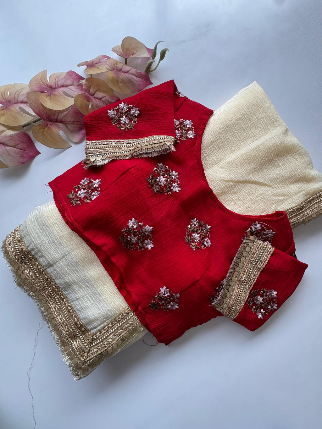 Banarasi Crush Saree With Lace Border