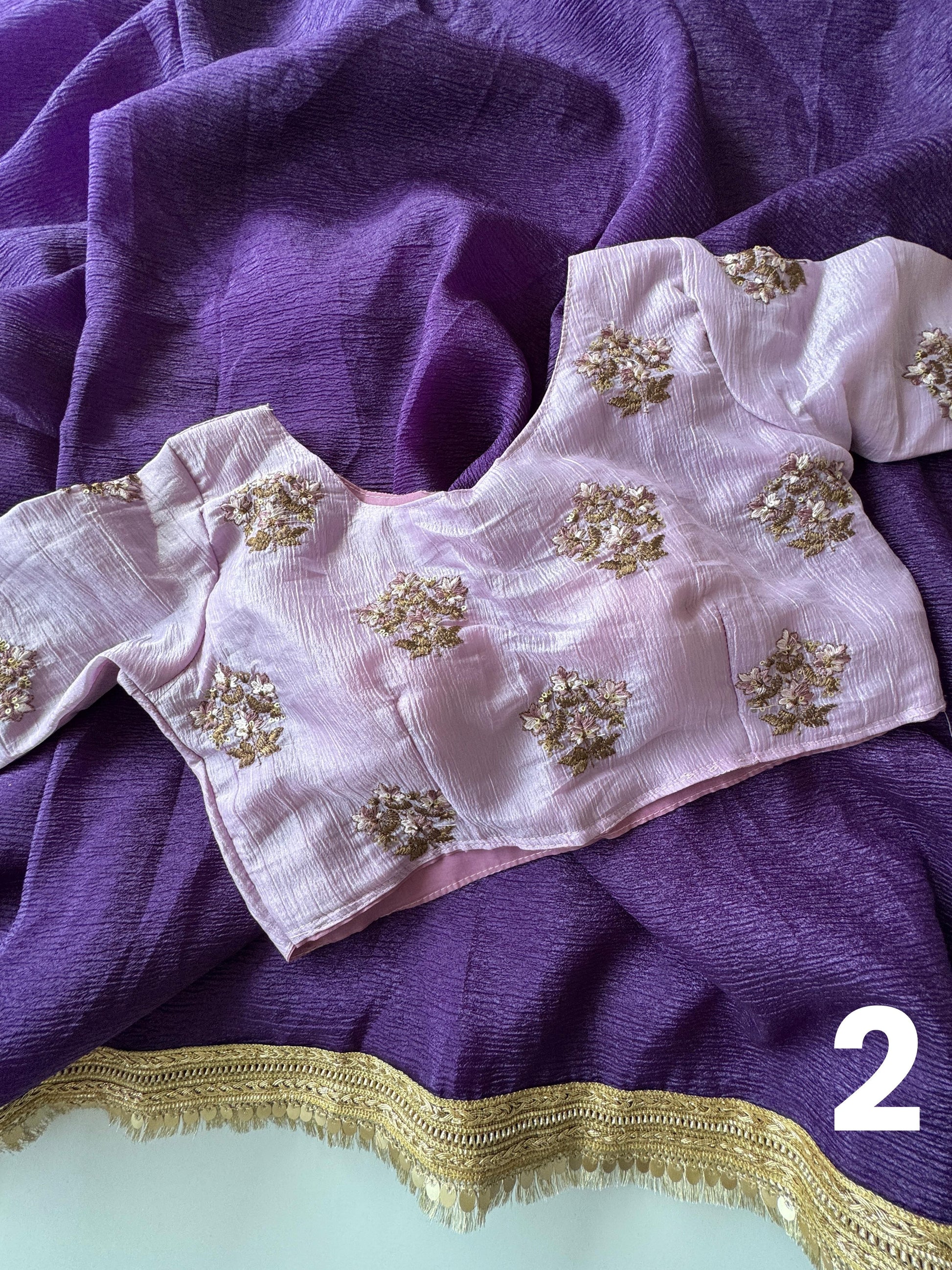 Banarasi Crush Saree With Lace Border