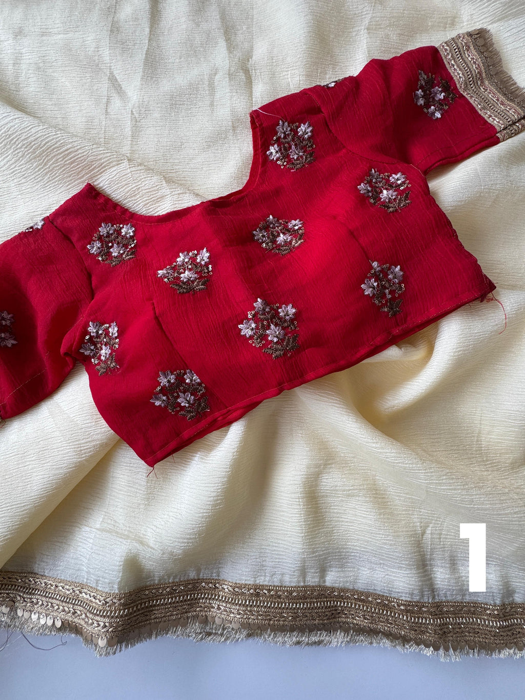 Banarasi Crush Saree With Lace Border