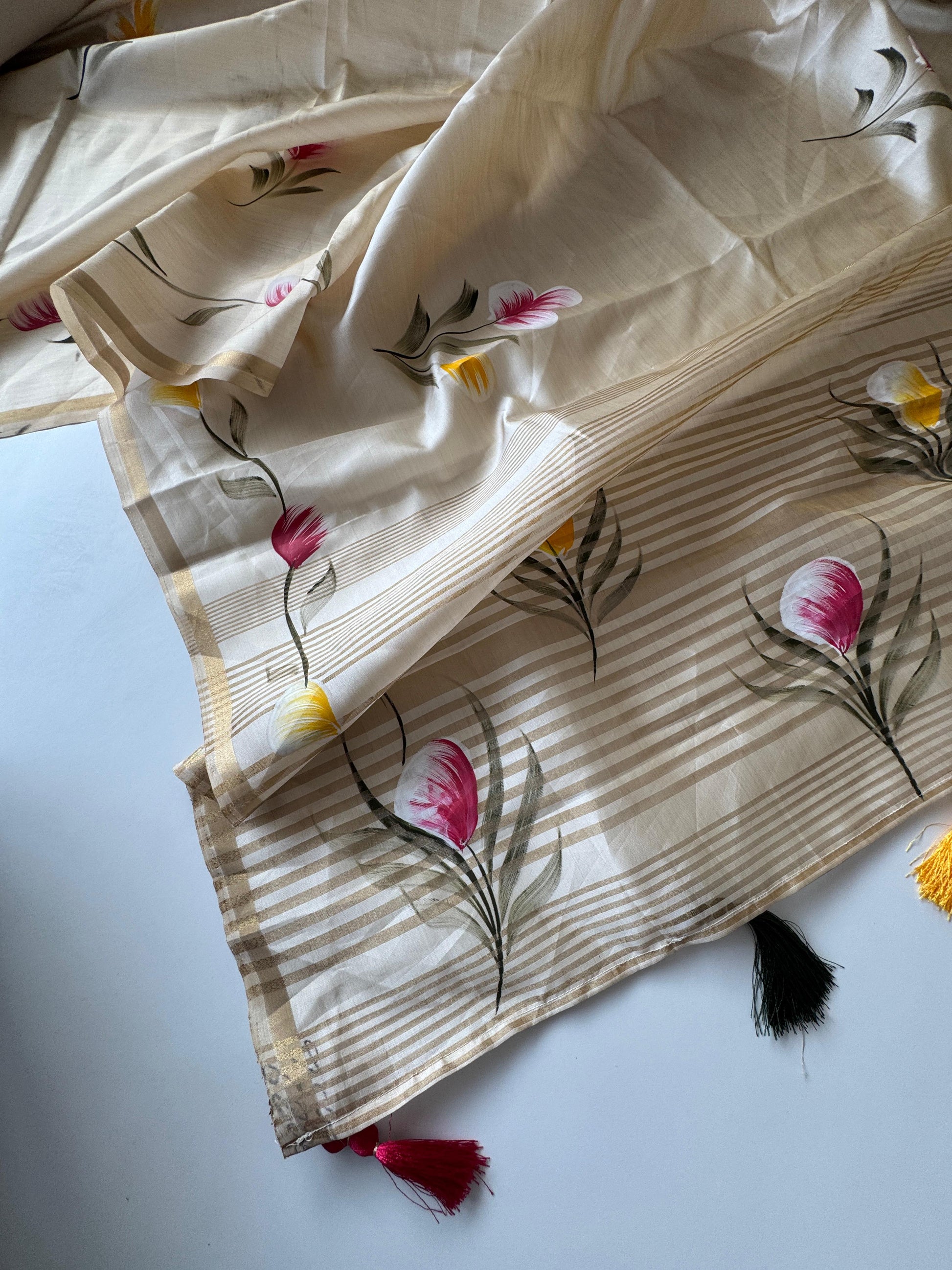 Soft Tussar Saree With Floral Design