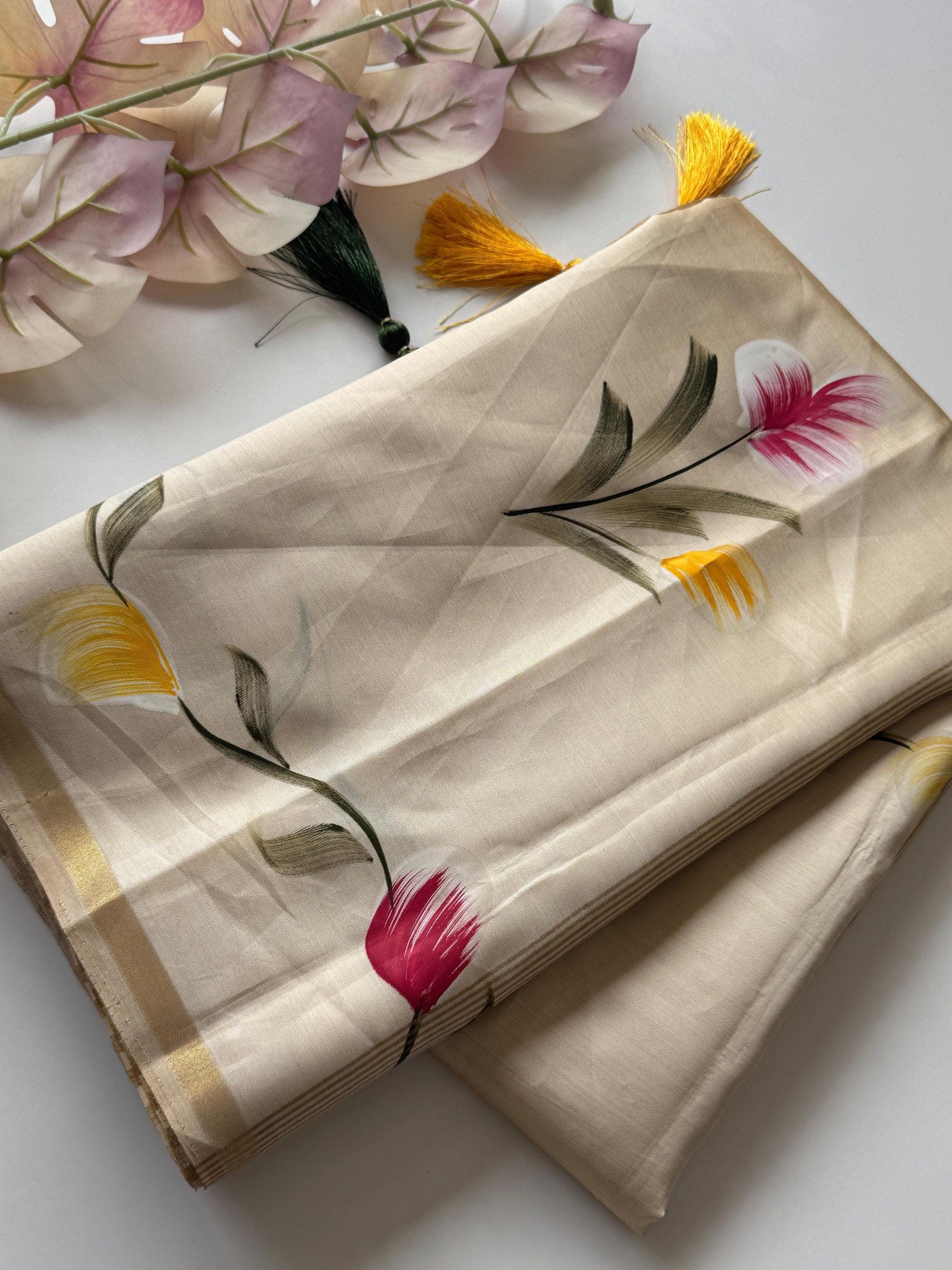 Soft Tussar Saree With Floral Design